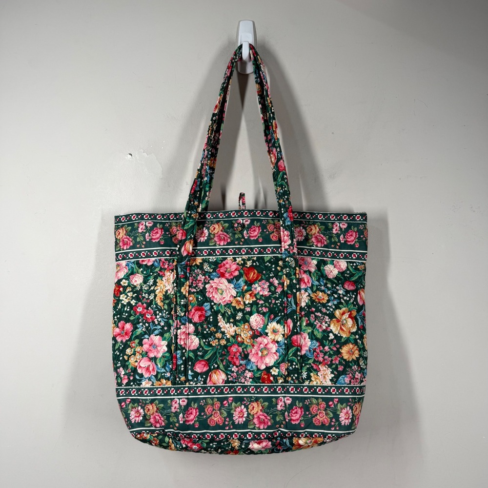 Vera Bradley Quilted Floral Tote Bag Purse Springtime Toggle Closure Vtg NWT USA - Picture 8 of 13